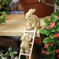 thumbnail image 3 of Whimsical Rabbits Figurine,Garden Bunny Climbing The Stairs Statues, Easter Day Rabbits Sculptures,Cute Bunny Figurines Garden Decor for Indoor Outdoor,Rabbit Flower Pot Hugger, 3 of 9