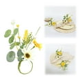 thumbnail image 2 of Flowers Farmhouse Table featuring Leaf Napkin Rings with Floral Pearl Buckle for All-Year Weddings and Home Display, 2 of 7