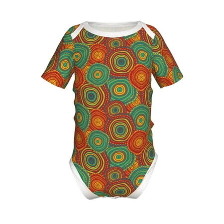 

Lukts Abstract Pattern Print Baby Short Sleeve Romper Onesie for Newborn Baby Boys and Girls-2 Years