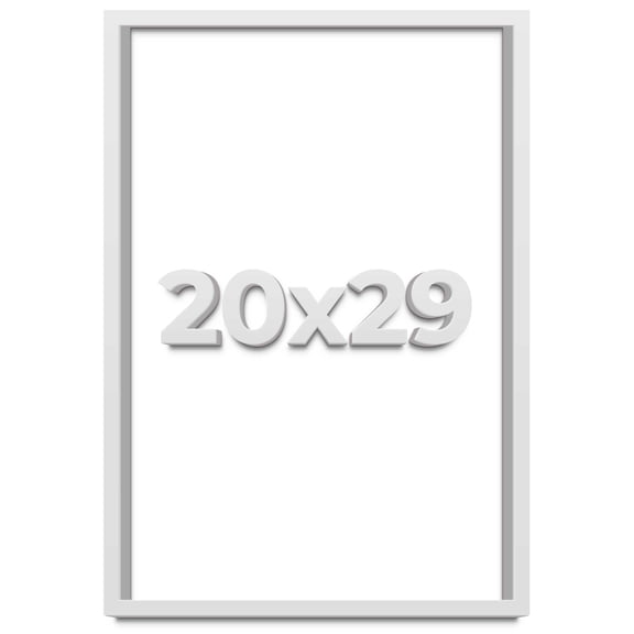 20x29 Shadow Box Frame White | 1 Inches Deep Real Wood Contemporary Shadowbox Display Frame | UV