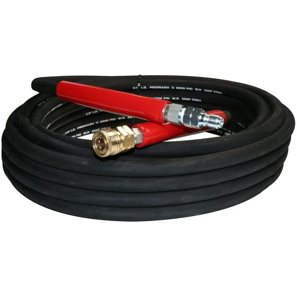 Pressure washer Hose Assembly, 3/8 Inch X 50 Feet comes with Quick Couple & Nipple, 4000 PSI, Black