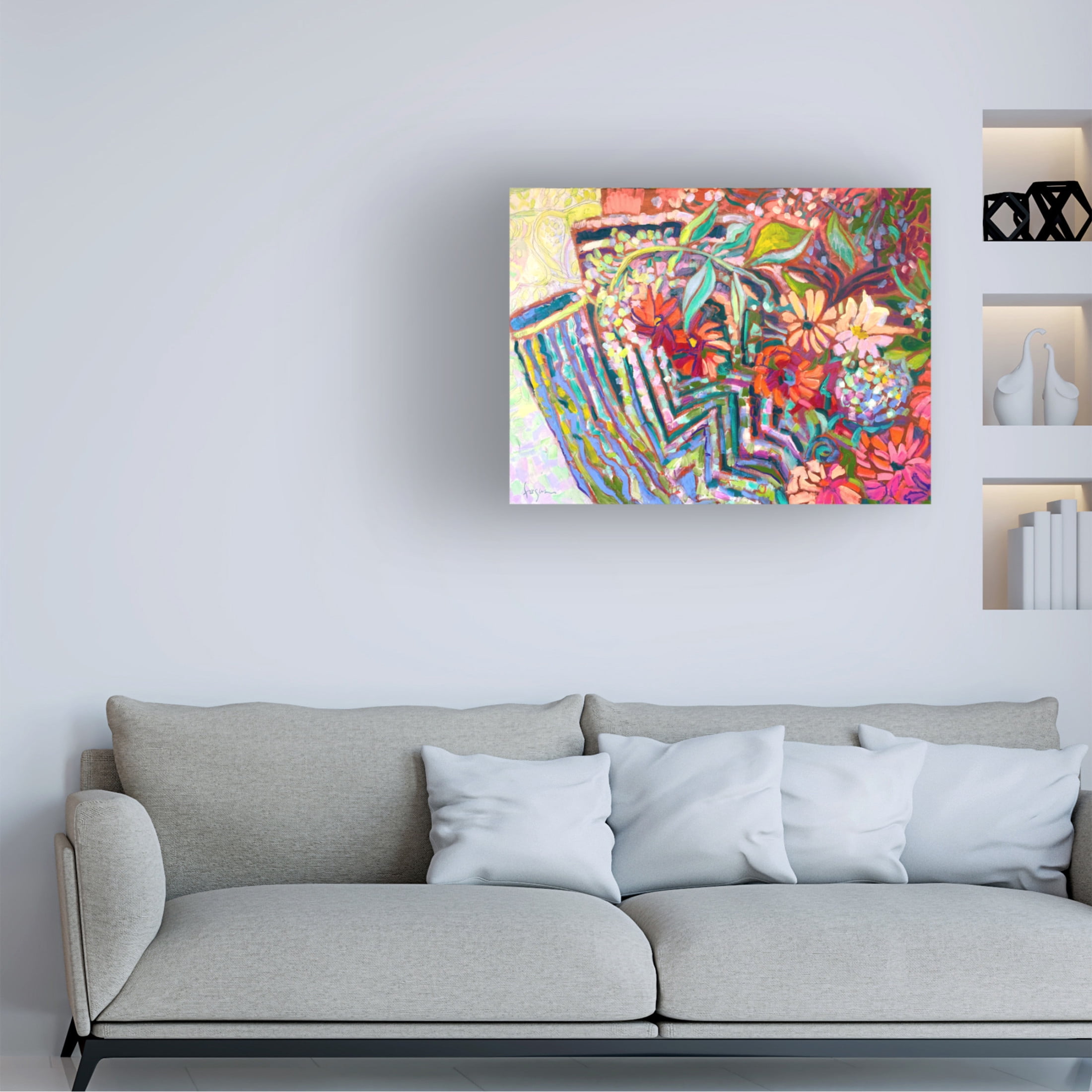 Canvas Wall Art - Dorothy Fagan 'Meanderinggardenpath' Wall Art for Living Room, Bedroom, or Office D?cor by Trademark Fine Art - 32 x 24 Inches