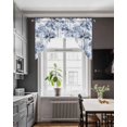 thumbnail image 3 of Watercolor Forest Blue Swag Valances for Windows, Small Curtains Drapes, Abstract Art Modern Trees Kitchen Window Curtains Over Sink Rod Pocket Window Treatment Valance for Bedroom/Bathroom 56"x36", 3 of 5