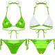 thumbnail image 3 of Traje de baño minibikini con cordones brillantes y metalizados para mujer, top de copa triangular acolchado con braguitas, traje de baño sexy de 2 piezas para playa, 3 of 5