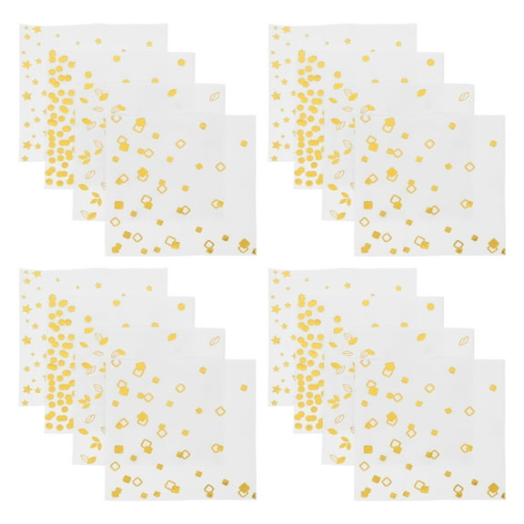 Toddmomy Paper Napkins White Gold 100Pcs 4.91X4.91X0.06in