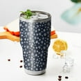 thumbnail image 3 of 30oz Dark Blue Christmas Snowflake Pattern Tumblers Stainless Steel Tumbler with Lid and Straw,Vacuum Insulated Double Wall Travel Tumbler Cups Mug with Cleaning Brush for Coffee,Tea, 3 of 7