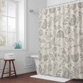 thumbnail image 6 of Farmhouse Light Grey Floral Shower Curtain for Bathroom Decor, Linen Boho Paisley Flower Rustic Waterproof Fabric Shower Curtain, 36"x72" Set with 12 Hooks, 6 of 9