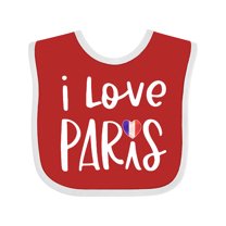 Inktastic I Love Paris French Flag Heart Boys or Girls Baby Bib