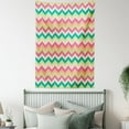 thumbnail image 4 of Chevron Decor Wall Hanging Tapestry, Chevron Pattern Vintage Style with Down Backward Strokes Like Leaf Funk Art Style 60's Theme, Bedroom Living Room Dorm Accessories, 60 X 80 Inches, by Ambesonne, 4 of 5