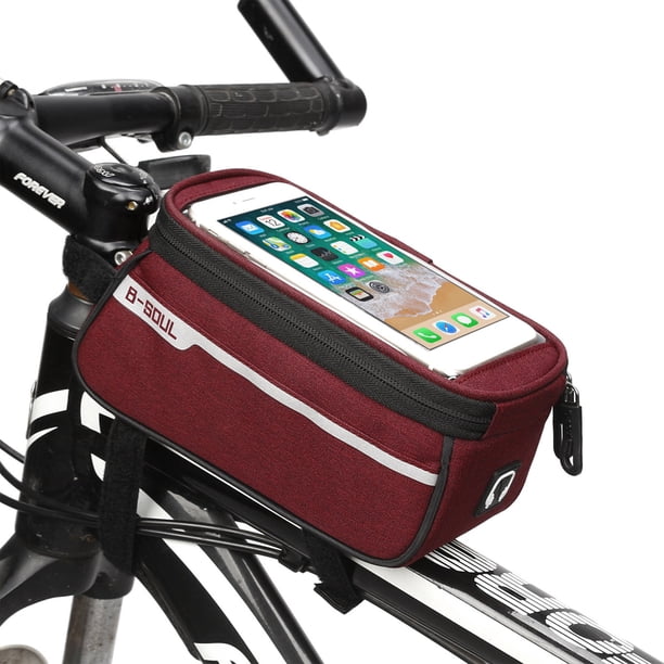 Bolsa para manillar de bicicleta con pantalla táctil reflectante de 6 pulgadas, marco frontal, tubo superior Wmkox8yii jkg484
