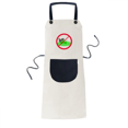 thumbnail image 1 of No Trampling Lawn Sign Art Deco Fashion Apron Adjustable Bib Cotton Linen BBQ Kitchen Pocket Pinafore, 1 of 3