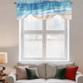 thumbnail image 4 of Abstract Beach Ocean Tie Up Window Valance Blue Waves Watercolor Tie-up Valance for Kitchen Windows Adjustable Small Curtain Balloon Shades for Kitchen Bathroom Cafe 54x18inch, 4 of 9