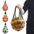 thumbnail image 3 of 1 Pce Sac Filet de Soccer Nylon Sac de Rangement Audacieux Ballon Unique Transport Équipement Portable Sports Extérieurs Soccer Basketball Volleyball Sac Jaune, 3 of 9