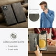 thumbnail image 3 of Nalacover Wallet Case for iPhone 14, Premium PU Leather Card Slots Holder RFID Blocking Flip Folio Cover with Magnetic Closure Kickstand Soft Silicone Shockproof Case for iPhone 14,Coffee, 3 of 10