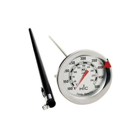 Jelly Thermometer - HIC Roasting Deep Fry Candy Jelly Thermometer, Large Easy-Read Face, Stainless Steel Stem with Protective Sheath