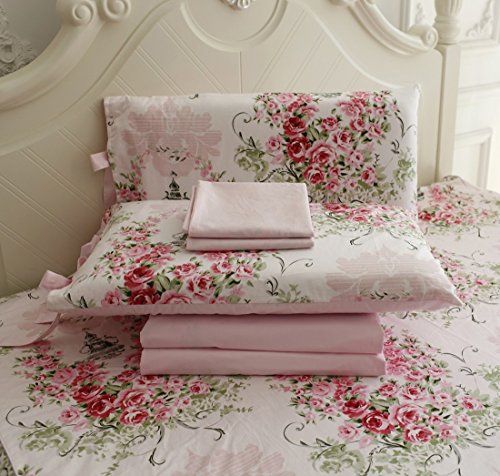 FADFAY Rose Floral Piece Bed Sheet Set 100% Cotton Deep Pocket-Full  Walmart Canada