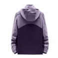 thumbnail image 4 of BiZtdJrK Rain Jacket Women's Plus Size Waterproof Breathable Raincoat Fall Casual Detachable Hood Sport Windbreaker Outdoor Zip Up Raincoat with Pockets Sales Prime Purple 3XL, 4 of 9