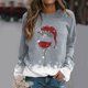 thumbnail image 2 of Gibobby Sudaderas para mujer navidad Sudadera con estampado navideño para mujer, sombrero de cristal, sudadera de manga larga, blusa informal, de temperamento(Gris,M), 2 of 5