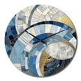 thumbnail image 2 of Designart "Constructing Blue Realms in Blue and Gold I" Abstract Shapes Oversized Wall Clock, 2 of 5