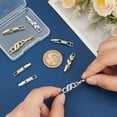 thumbnail image 3 of DIY 8Pcs Zirconia Watch Extender Golden Platinum Necklace Bracelet Extender Chain Extension Clasp with Cubic Zirconia Watch Band Clasps for Bracelet Necklace Making DIY Jewelry Extender -8 Styles DIY, 3 of 6
