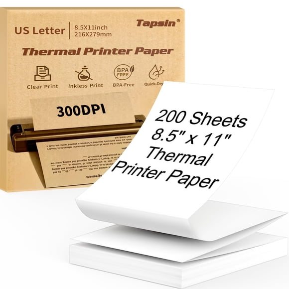 Papier pour Imprimante Thermique 8,5 x 11 Pouces, Papier Thermique à Séchage Rapide Format Lettre US, Compatible avec M08F M832 P