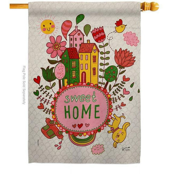 Angeleno Heritage H130332-BO 28 x 40 in. Our Sweet Home Life Double-Sided Decorative Vertical House Flags - Decoration Banner Garden Yard Gift