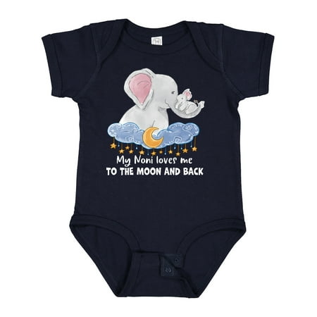 

Inktastic My Noni Loves Me to the Moon and Back Elephant Family Gift Baby Boy or Baby Girl Bodysuit