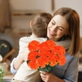 thumbnail image 4 of Hvmvliv Artificial Flowers Mother'S Day Carnation Simulation Bouquet Floral Arrangement Living Room Decoration Dining Table Decoration Fake Flowers Orange, 4 of 6
