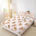 thumbnail image 4 of Homewish Gingerbread Man 4-Piece Full Size Sheets for Teens Boys Girls,Merry Christmas Bed Sheets,Geometric Stripes Lightweight Sheet Sets,Breathable Home Decor, 4 of 7