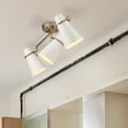 thumbnail image 6 of Golden Lighting Reeva 3-light Semi-Flush Mount in Modern Brass and Glossy Ecru shade, 6 of 10