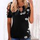 thumbnail image 3 of Gibobby Playera Corte clásico para Mujer Camiseta manga corta con estampado flores y botones para mujer, camiseta manga corta, informal, Sexy, verano, para (Negro,G), 3 of 4
