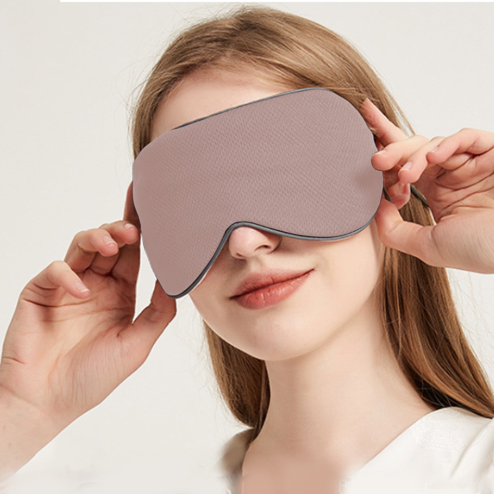 Masque De Sommeil En Soie - 2 Pièces (noir Et Rose) - Confortable Et Réglable - Idéal Pour Voyager, Sieste Et Nuit Paisible