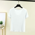 thumbnail image 4 of Jalioing Womens Basic Shirts Comfy Stretchy Short Sleeve Scoop Neck T Shirts Solid Casual Undershirts Tops with Pocket, 4 of 6