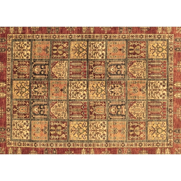 Ahgly Company Indoor Rectangle Abstract Brown Modern Area Rugs, 2' x 3'