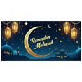 thumbnail image 4 of LUUFILx Ramadan Mubarak Banner Lanterns Crescent Moon Mosque Backdrop Eid Celebration Party Decoration Outdoor Indoor Event Islam Festival, 4 of 9