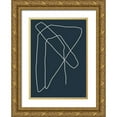 thumbnail image 1 of Lee, Judson 11x14 Gold Ornate Wood Framed with Double Matting Museum Art Print Titled - Mod Lines on Blue III, 1 of 4