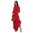 thumbnail image 2 of Womens New Fashion V Neck Ribbed Sweater Dress Long Sleeve Bodycon Knit Midi Dresses, 2 of 9