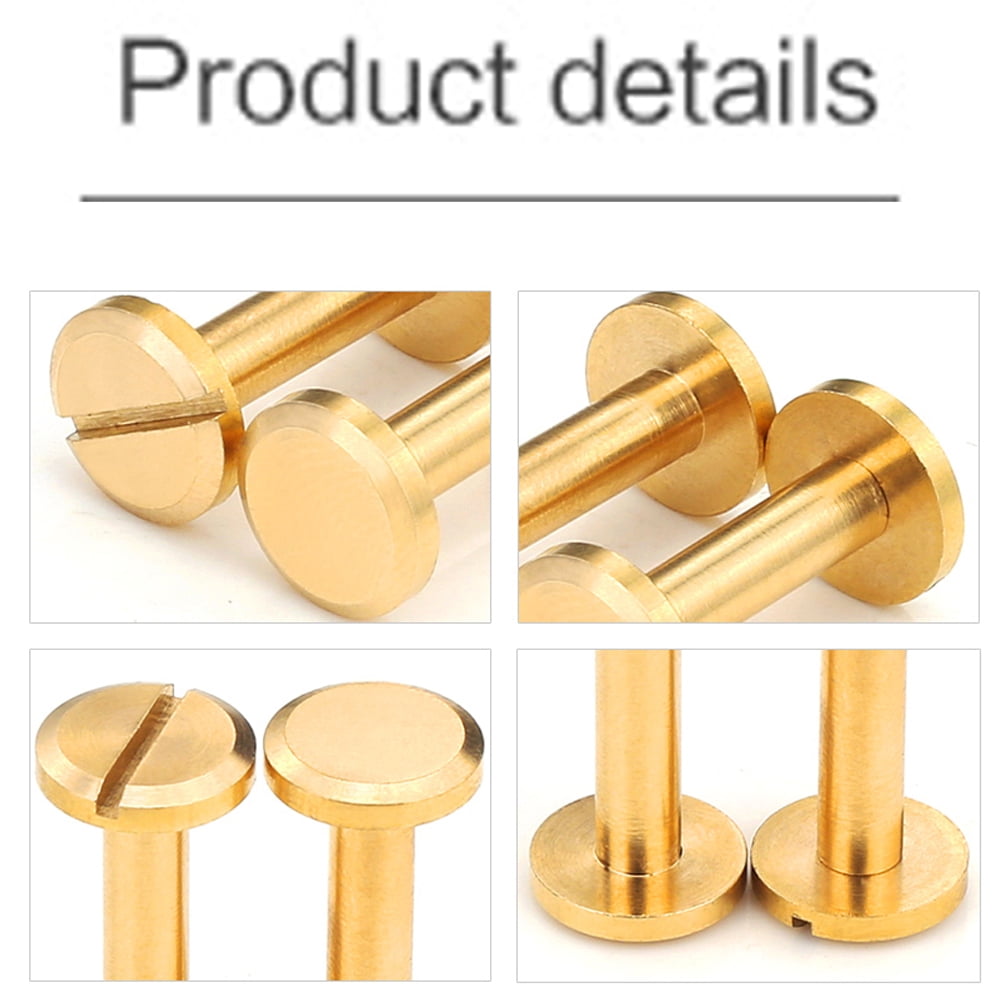 (10pcs) Brass Internal Thread Flat Lock Rivet Set Combination, M4x9x10mm