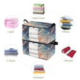 thumbnail image 5 of WOBOGO Astronauts Fly Into Space Clothes Storage 2Pack Foldable Thick Fabric Blanket Organizer Bag with Handle 24.8×16.93×16.17in, 5 of 7