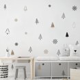 thumbnail image 3 of Pegatinas de pared de dibujos animados para niños, pegatinas de vinilo extraíbles, decoración Interior del hogar, negro, Beige, árbol de navidad, copo de nieve, 3 of 4