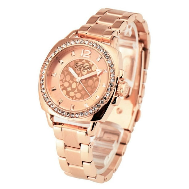 Boyfriend 14501701 Signature Rose Gold Stainless Glitz Watch 