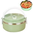 thumbnail image 2 of Stainless Steel Thermal Food Container Stackable Insulated Round Lunch For Hot Meals Leak Proof Sealed Design, 2 of 8