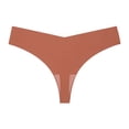thumbnail image 1 of Xiao Hua Ropa interior sin costuras para mujer, bragas sexys de encaje estilo hipster, tanga, bragas, 3 piezas (marrón piel, L), 1 of 2