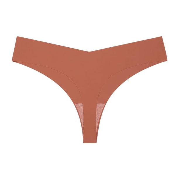 Xiao Hua Ropa interior sin costuras para mujer, bragas sexys de encaje estilo hipster, tanga, bragas, 3 piezas (marrón piel, L)