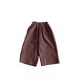 thumbnail image 3 of Kureaily Boys Casual Wide Leg Pants Linen Blend Fine Stripe Loose Fit Comfortable Trousers For Kids/ 6-7 Years/ Little Kid (Brown), 3 of 3