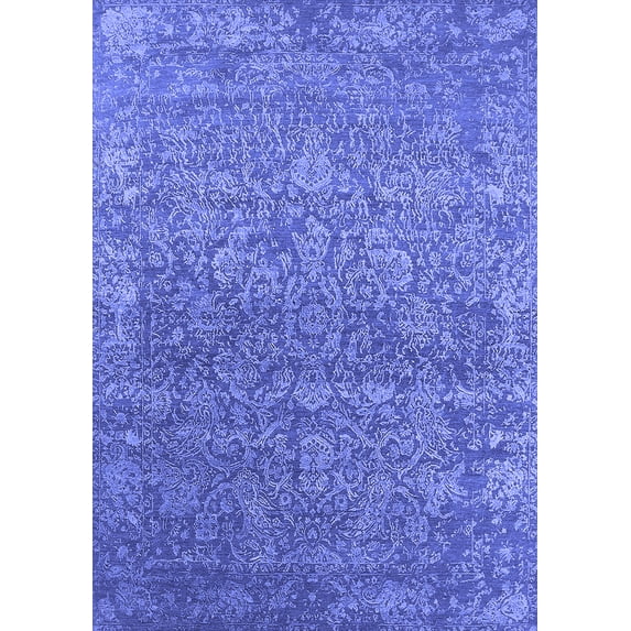 Ahgly Company Indoor Rectangle Oriental Blue Industrial Area Rugs, 6' x 9'