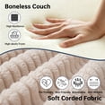 thumbnail image 5 of 102" L-Shaped Modular Sectional Sofa with Chaise and 4 Throw Pillows, 3 Seater Comfy Corduroy Fluffy Couch,Boneless Couch with Deep Seat and 2 Cup Holders for Living Room,Apartment,Office,No Assembly, 5 of 13