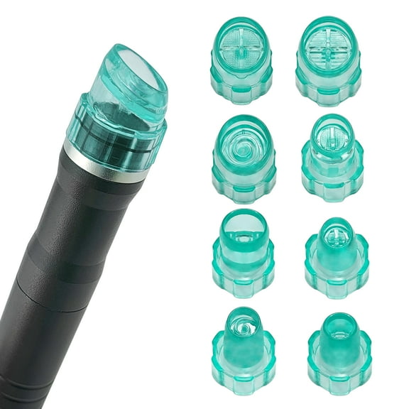 Plastic Cap Beaty Machine Spare Parts Hydro Dermabrasion Water Peeling Tips 8pcs Per Set For Elitzia ETNS900 ETAF131T (Cyan)