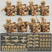 Building Block Minifigures SWAT Team Set of 8, Military SWAT Minifigures Building Blocks, SWAT Action Figures Building Blocks, SWAT Police Figure for Boys Age 4-7(Ginger)