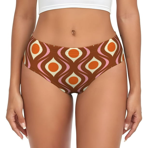 Fotbe 70's Retro Calzones Estampados para Mujer – Ropa Interior de Algodón, Cómoda, Suave y Elástica-4X-Large